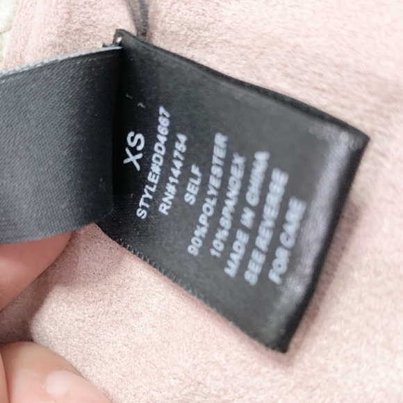 Windsor Pink Suede V Neck Dress w pockets on side - Picture 7 of 7